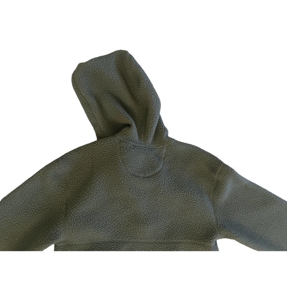 Women XS Everlane ReNew Deep Pile Fleece Green Zip Pullover Hood Jacket Coat - Picture 5 of 5